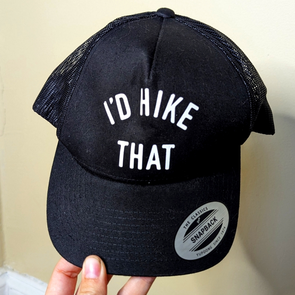 I'd Hike That Keep Nature Wild mesh black snapback hat NWT